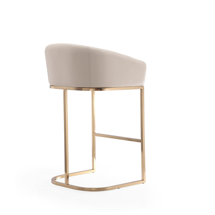 Tabouret bar Louvre de Manhattan Comfort de 40 po en acier inoxydable - crème et doré titane