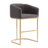 Tabouret bar Louvre de Manhattan Comfort de 40 po en acier inoxydable - gris et noir