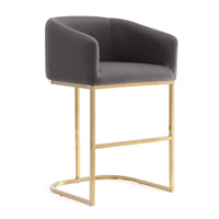 Tabouret bar Louvre de Manhattan Comfort de 40 po en acier inoxydable - gris et noir