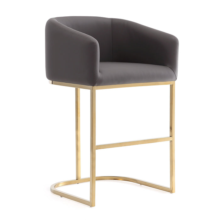 Tabouret bar Louvre de Manhattan Comfort de 40 po en acier inoxydable - gris et noir