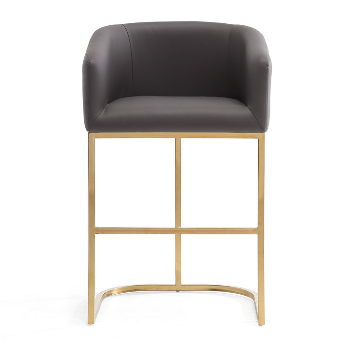 Tabouret bar Louvre de Manhattan Comfort de 40 po en acier inoxydable - gris et noir