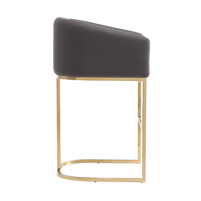 Tabouret bar Louvre de Manhattan Comfort de 40 po en acier inoxydable - gris et noir