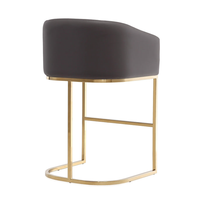 Tabouret bar Louvre de Manhattan Comfort de 40 po en acier inoxydable - gris et noir