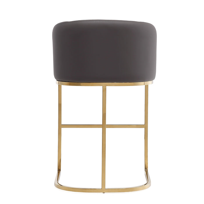 Tabouret bar Louvre de Manhattan Comfort de 40 po en acier inoxydable - gris et noir