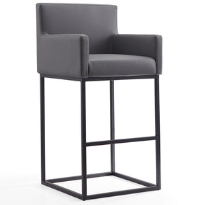 Tabouret bar Ambassador de Manhattan Comfort de 42 po en métal - gris et noir