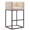 Tabouret bar Embassy de Manhattan Comfort de 38 po en métal - crème et noir
