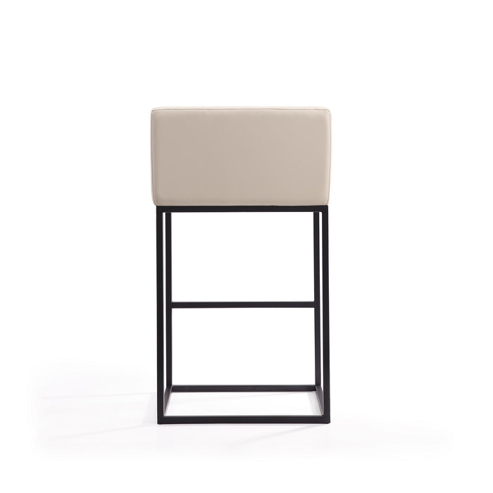 Tabouret bar Embassy de Manhattan Comfort de 38 po en métal - crème et noir