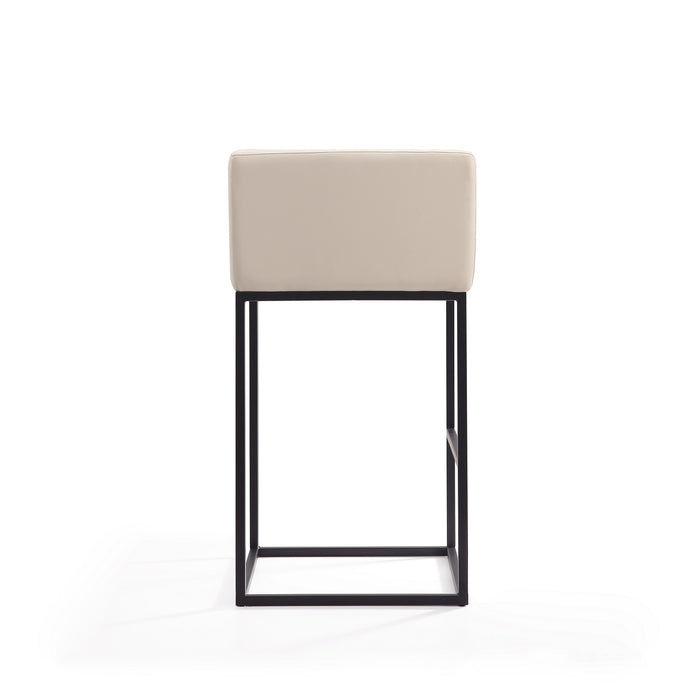 Tabouret bar Embassy de Manhattan Comfort de 38 po en métal - crème et noir