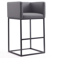 Tabouret bar Embassy de Manhattan Comfort de 38 po en métal - gris et noir