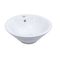 Lavabo de salle de bain circulaire Bristol Sinks en porcelaine vitrifiée sur le dessus du comptoir - BV108