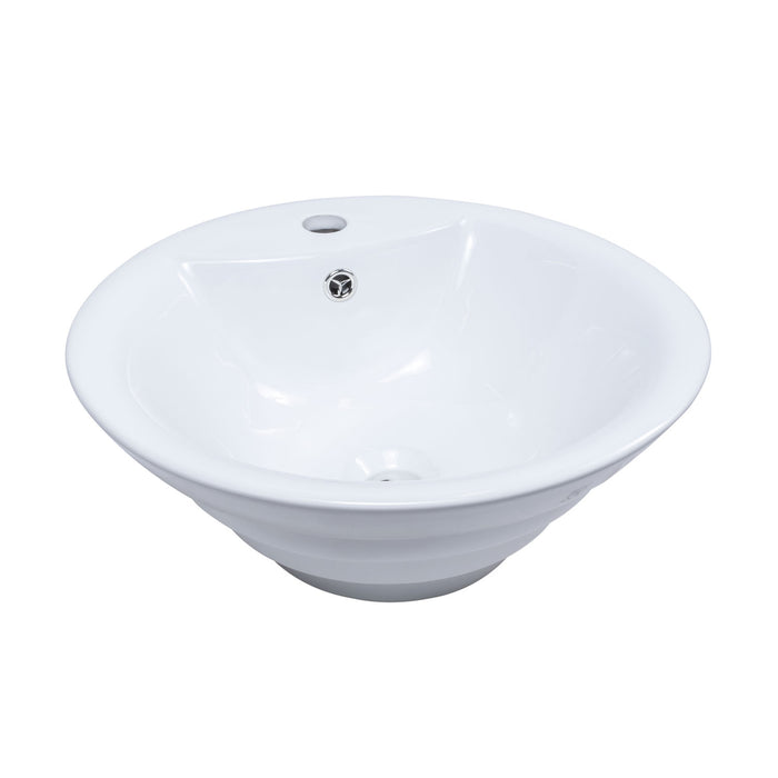 Lavabo de salle de bain circulaire Bristol Sinks en porcelaine vitrifiée sur le dessus du comptoir - BV108