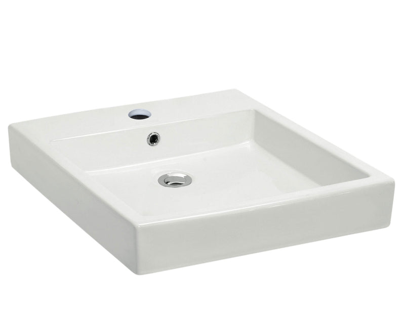 Lavabo de salle de bain carré Bristol Sinks en porcelaine vitrifiée sur le dessus du comptoir - BV111