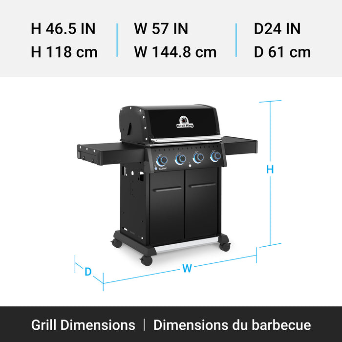 Broil King Baron 420 Pro Shadow 4-bruleurs 40 000 BTU Barbecue a gaz naturel - 674117