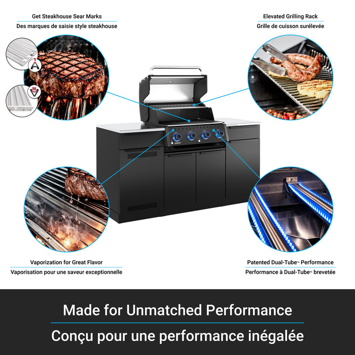 Broil King Baron 420i Shadow 4-bruleurs 40 000 BTU Barbecue a gaz propane encastre - 875814