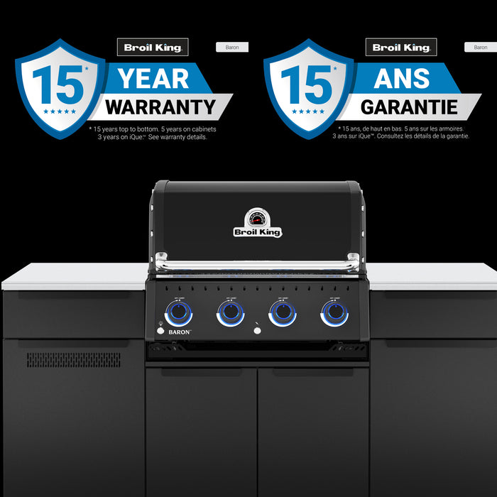 Broil King Baron 420i Shadow 4-bruleurs 40 000 BTU Barbecue a gaz propane encastre - 875814