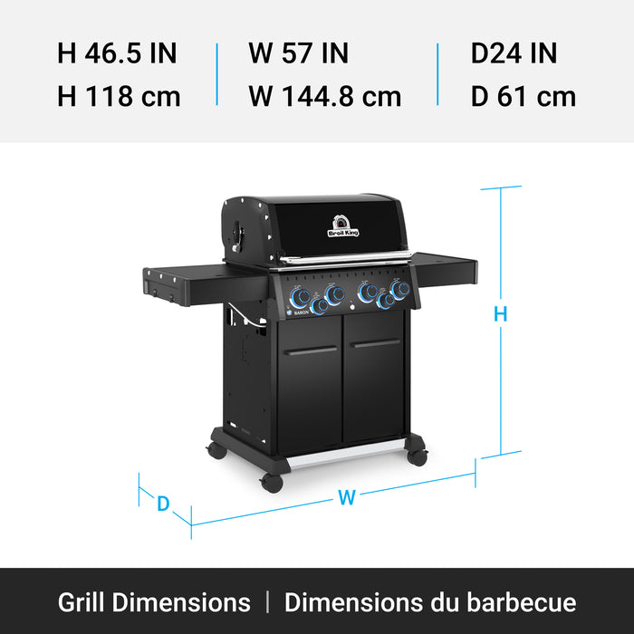 Broil King Baron 490 Pro Shadow 4-bruleurs 40 000 BTU Barbecue a gaz propane - 674144
