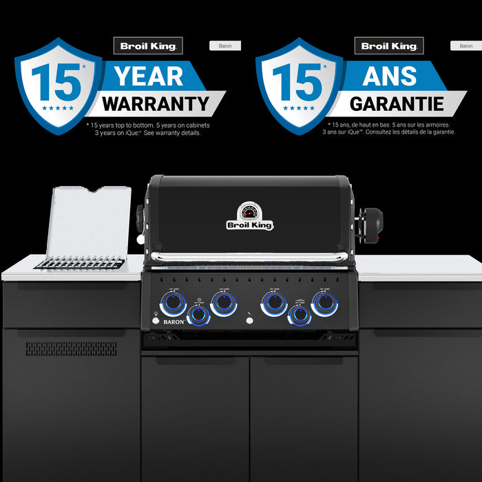 Broil King Baron 490i Shadow 4-bruleurs 40 000 BTU Barbecue a gaz propane encastre - 875844