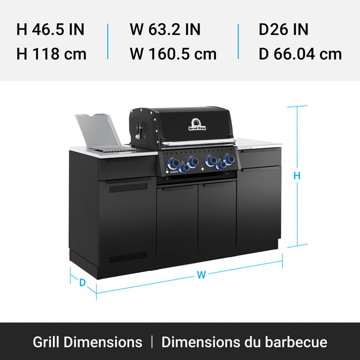 Broil King Baron 490i Shadow 4-bruleurs 40 000 BTU Barbecue a gaz propane encastre - 875844