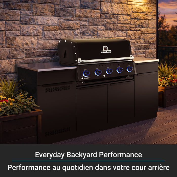 Broil King Baron 520i Shadow 4-bruleurs 45 000 BTU Barbecue a gaz propane encastre - 876814