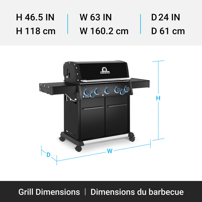 Broil King Baron 590 Pro Shadow 5-bruleurs 45 000 BTU Barbecue a gaz naturel - 675147