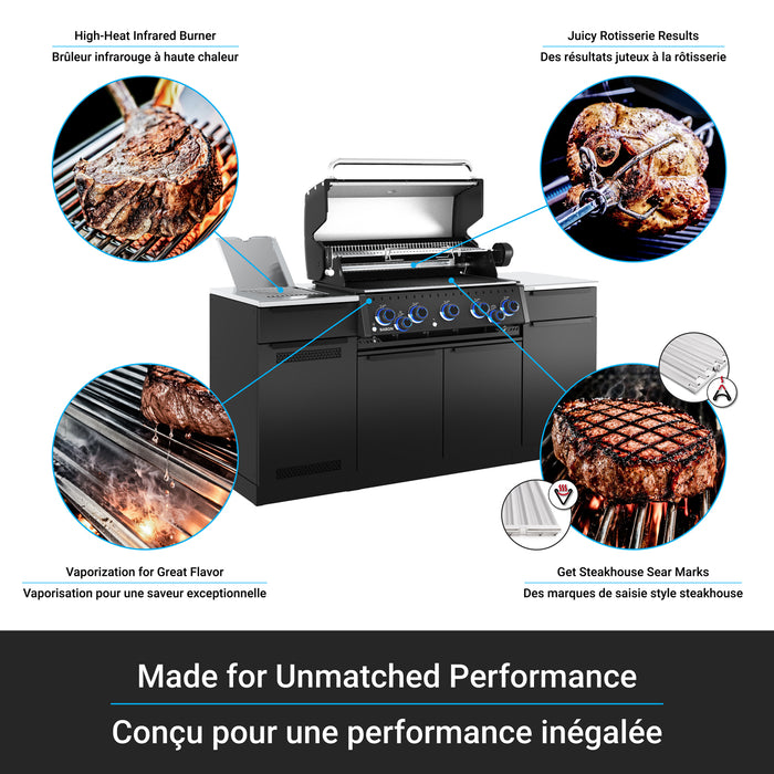 Broil King Baron 590i Shadow 5-bruleurs 45 000 BTU Barbecue a gaz naturel encastre - 876847