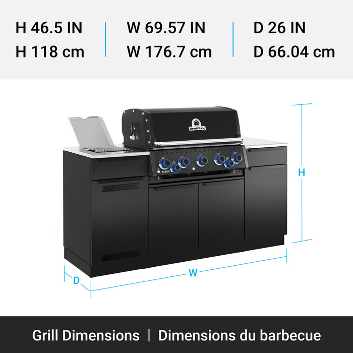 Broil King Baron 590i Shadow 5-bruleurs 45 000 BTU Barbecue a gaz naturel encastre - 876847
