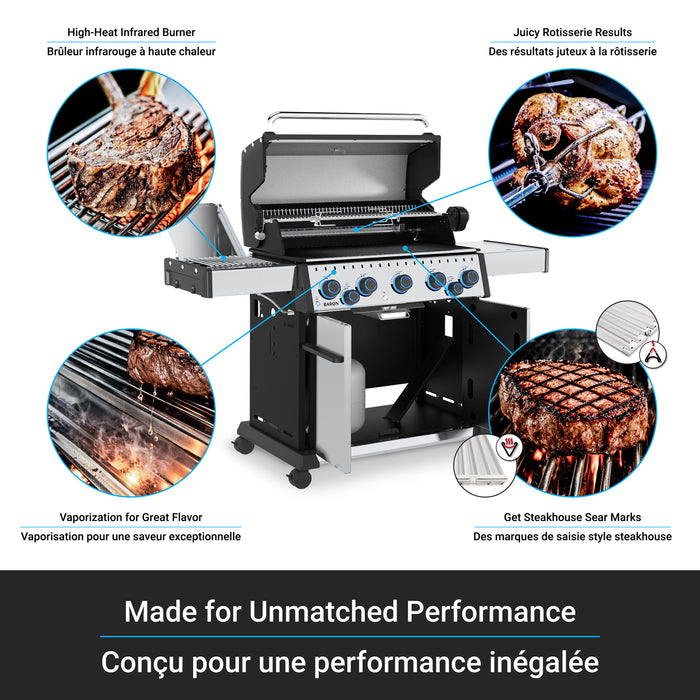 Broil King Baron S 590 Pro IR 5-bruleurs 45 000 BTU Barbecue a gaz naturel - 678347