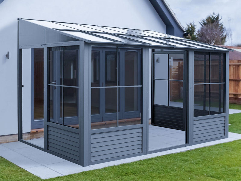 Gazebo Penguin Florence - Solarium mural 10x16 Toit de polycarbonate 