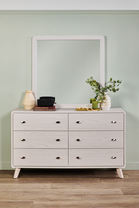 Miroir de commode de chambre à coucher Cami à fixer au meuble ou à suspendre au mur - gris