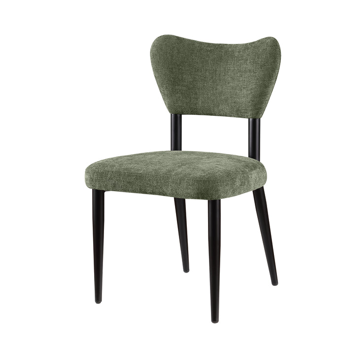 Chaise de salle à manger Capri de Kort & Co. en tissu de polyester et en métal - verte