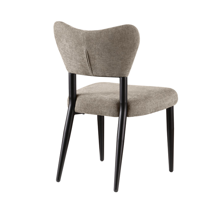 Chaise de salle à manger Capri de Kort & Co. en tissu de polyester et en métal - taupe