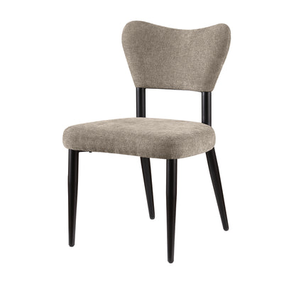 Kort & Co. Capri Dining Chair, Polyester Fabric, Metal – Taupe | Chaise de salle à manger Capri de Kort & Co. en tissu de polyester et en métal - taupe