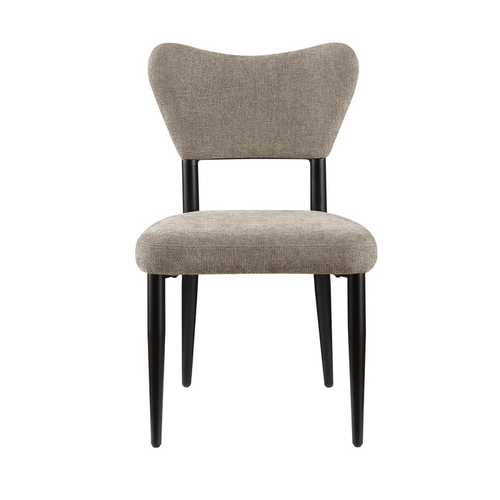 Chaise de salle à manger Capri de Kort & Co. en tissu de polyester et en métal - taupe