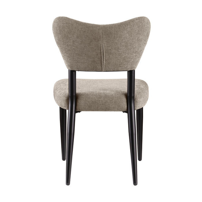 Chaise de salle à manger Capri de Kort & Co. en tissu de polyester et en métal - taupe