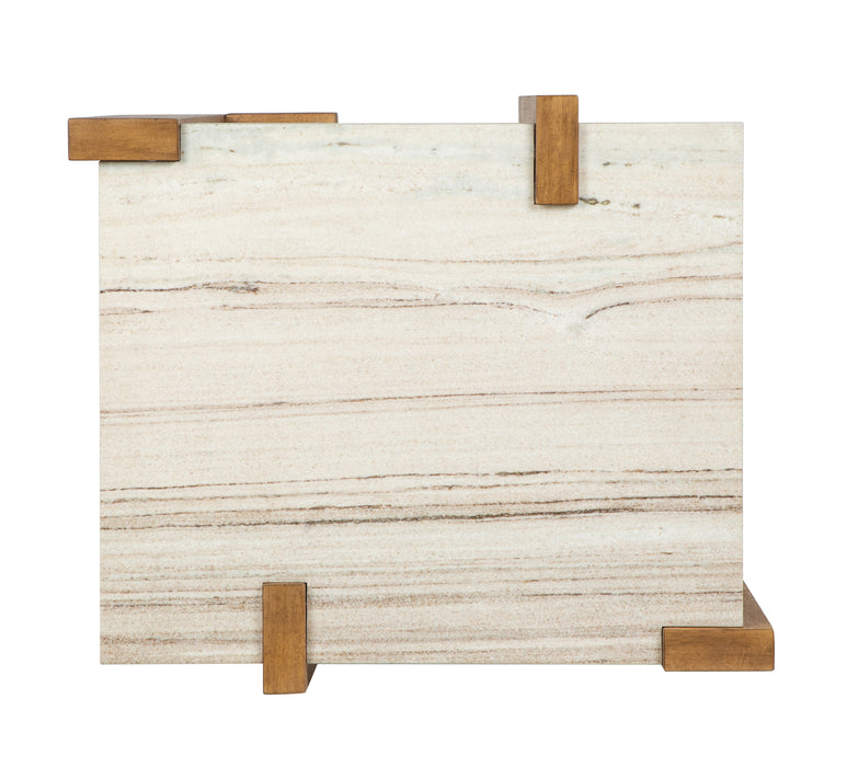 Table de bout Carlisle de 24,5 po avec dessus en imitation de granite - blé miel