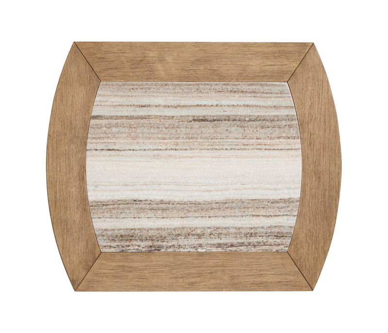 Table de bout Caroline de 22 po avec rangement et dessus en marbre - beige Riverbend 