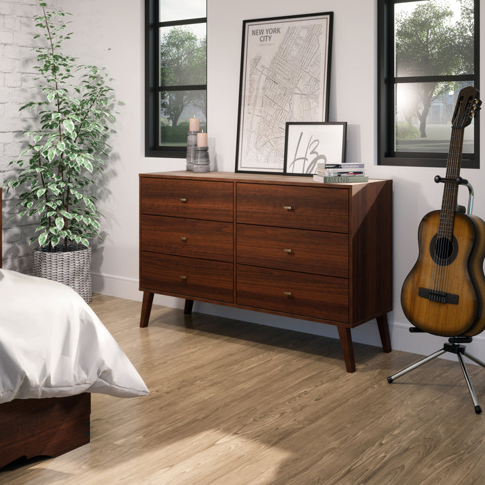 Commode Milo à 6 tiroirs - cerisier