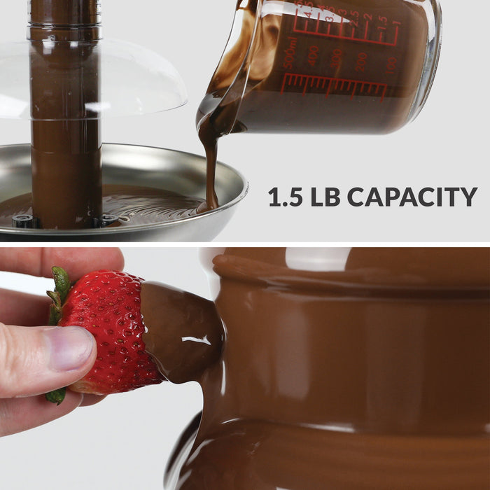 Fontaine de chocolat à fondue à capacité de 1,5 lb à 3 étages de Nostalgia - CFF965