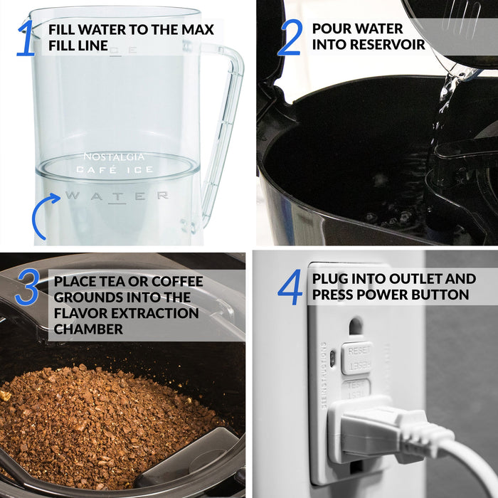 Machine à thé et à café glacés Café Ice de 3 pintes de Nostalgia - CIT3PLSBK