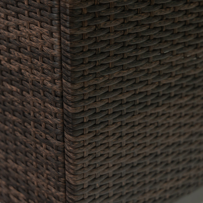 Foyer-table à gaz Deko Living pour l'extérieur avec base en osier