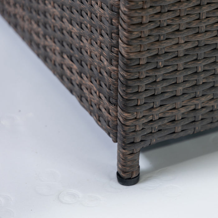 Foyer-table à gaz Deko Living pour l'extérieur avec base en osier