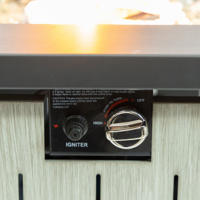 Foyer-table à gaz propane Deko Living pour l’extérieur avec bac à glaçons