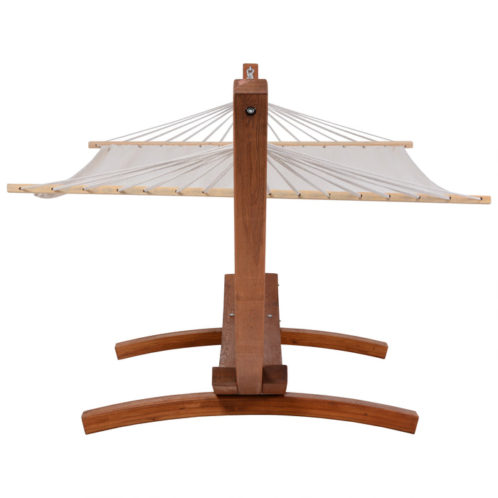 Hamac Deko Living avec base en cèdre - blanc