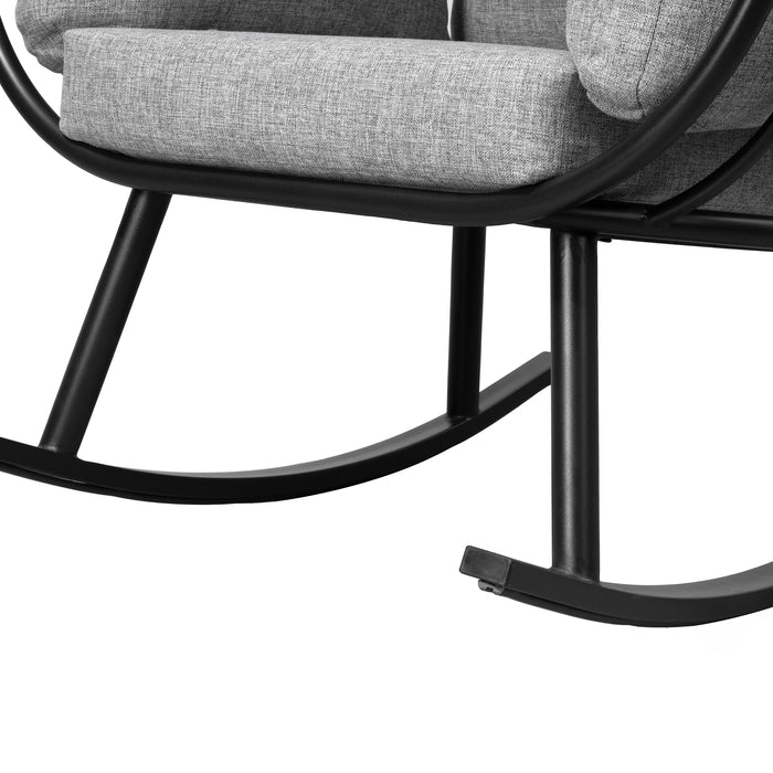 Fauteuil berçant en forme d'œuf Deko Living pour l’extérieur avec toit - noir
