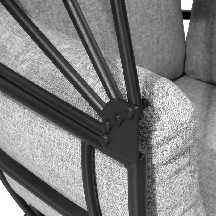Fauteuil berçant en forme d'œuf Deko Living pour l’extérieur avec toit - noir