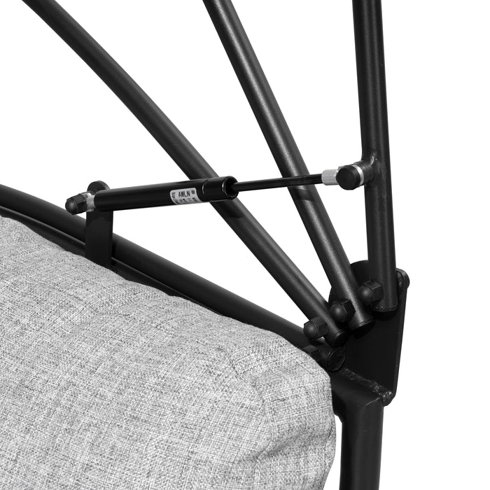 Fauteuil berçant en forme d'œuf Deko Living pour l’extérieur avec toit - noir