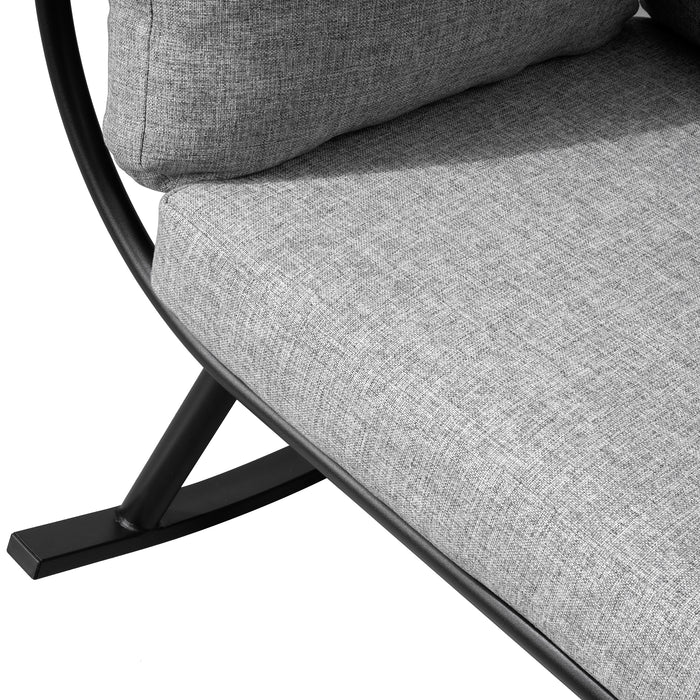 Fauteuil berçant en forme d'œuf Deko Living pour l’extérieur avec toit - noir