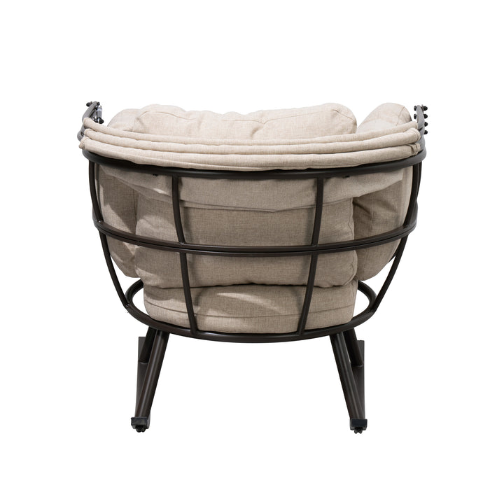 Fauteuil berçant en forme d'œuf Deko Living pour l’extérieur avec toit - brun