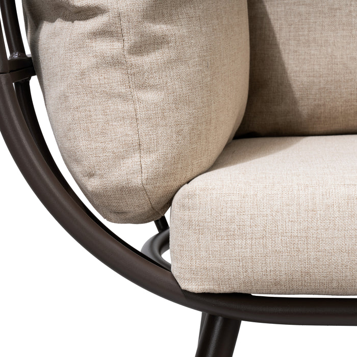 Fauteuil berçant en forme d'œuf Deko Living pour l’extérieur avec toit - brun