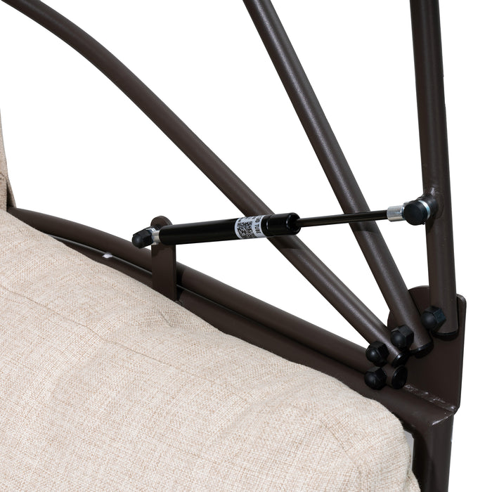 Fauteuil berçant en forme d'œuf Deko Living pour l’extérieur avec toit - brun